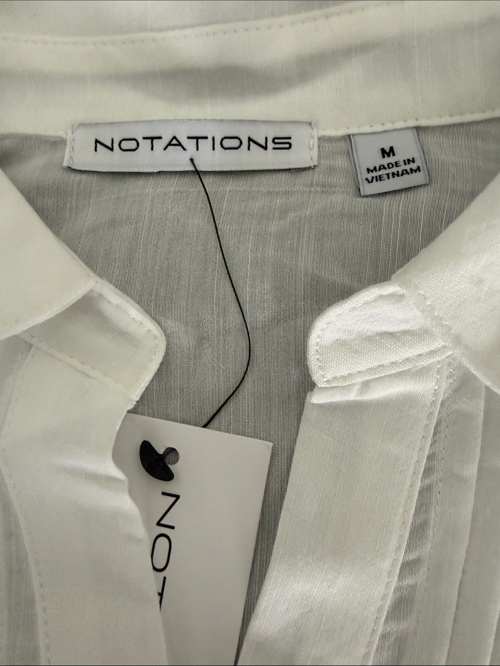Notations White Eyelet Button-Down Shirt - Picture 3 of 7